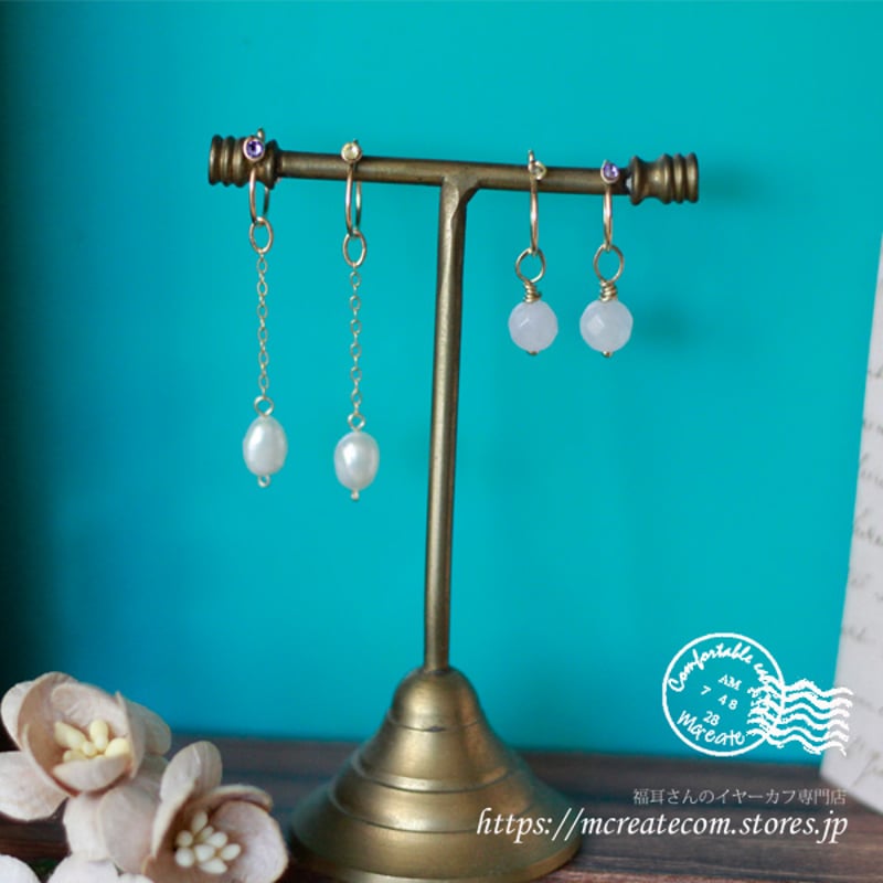 14KGF )淡水パールチャームA | Mcreate 福耳さんのイヤーカフ専門店