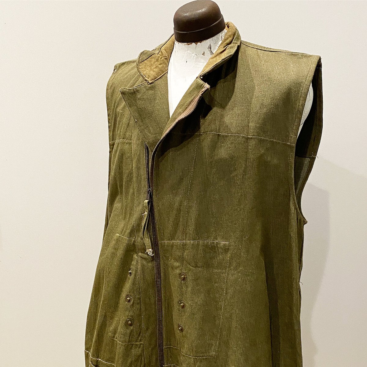 1940's British Military Green Denim Vest | Unwave
