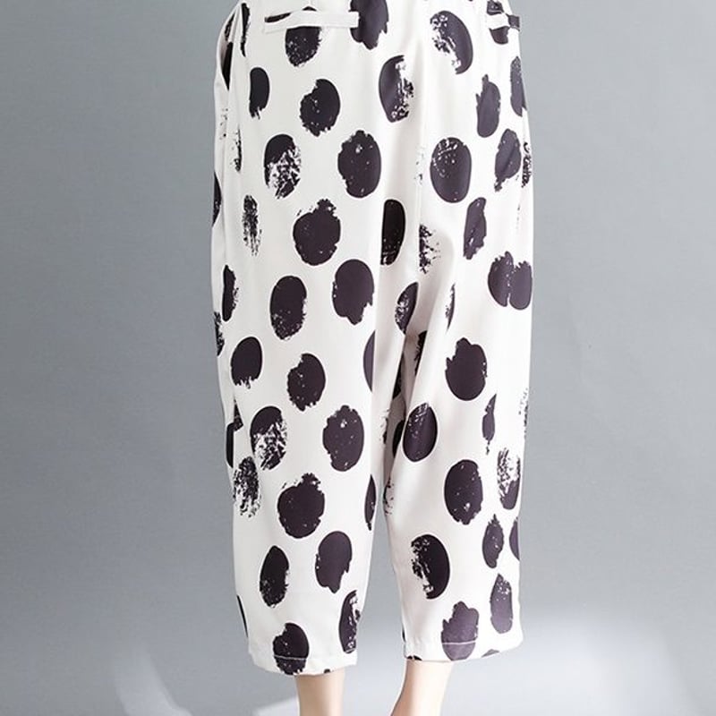 パンツ サルエルパンツ 大きいサイズ 水玉柄 ドット柄 サルエル パンツ