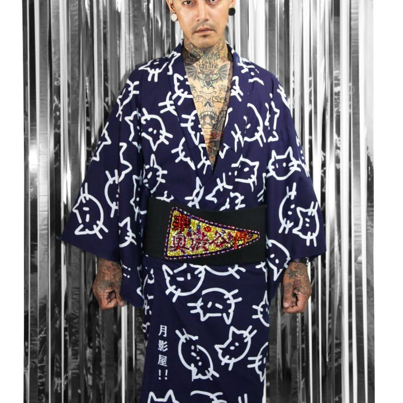 ねこちゃんの浴衣・紺 | 月影屋