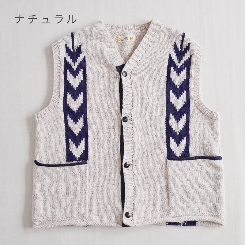 2色＊ユニセックス＊SLOWHANDS-スローハンズ-cotton knit ''arrow'