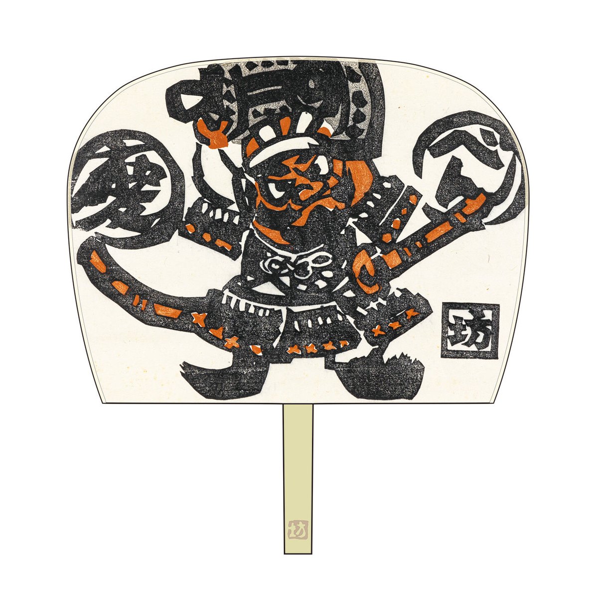 和田邦坊 飾りうちわ 弁慶UBW01-1 | 風扇堂（by四国団扇）