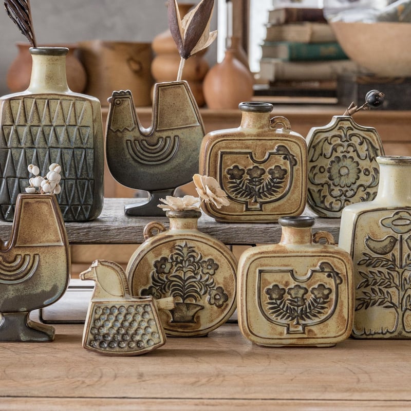 一輪挿し 手付四角瓶(with a grip square)【かしわ窯】 | ドライ