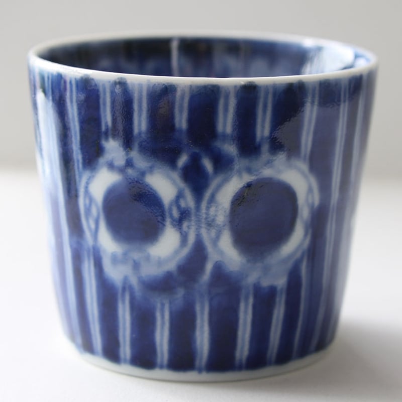 139 古伊万里 KOIMARI 染付 格子・鼓文 蕎麦猪口 | imarimaru