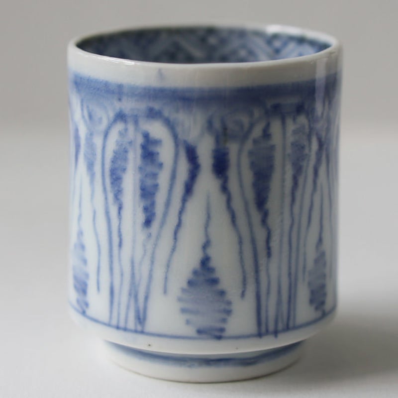 167 古伊万里 KOIMARI 染付 よろけ縞文 覗猪口 | imarimaru