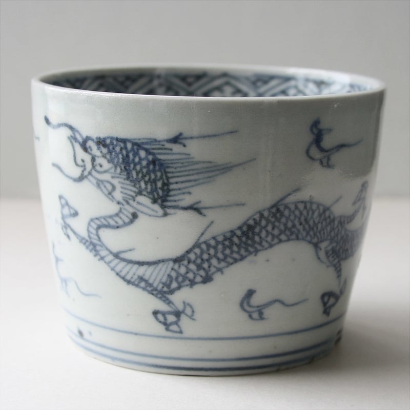 S-07 古伊万里 染付 宝珠雲龍文 蕎麦猪口 | imarimaru