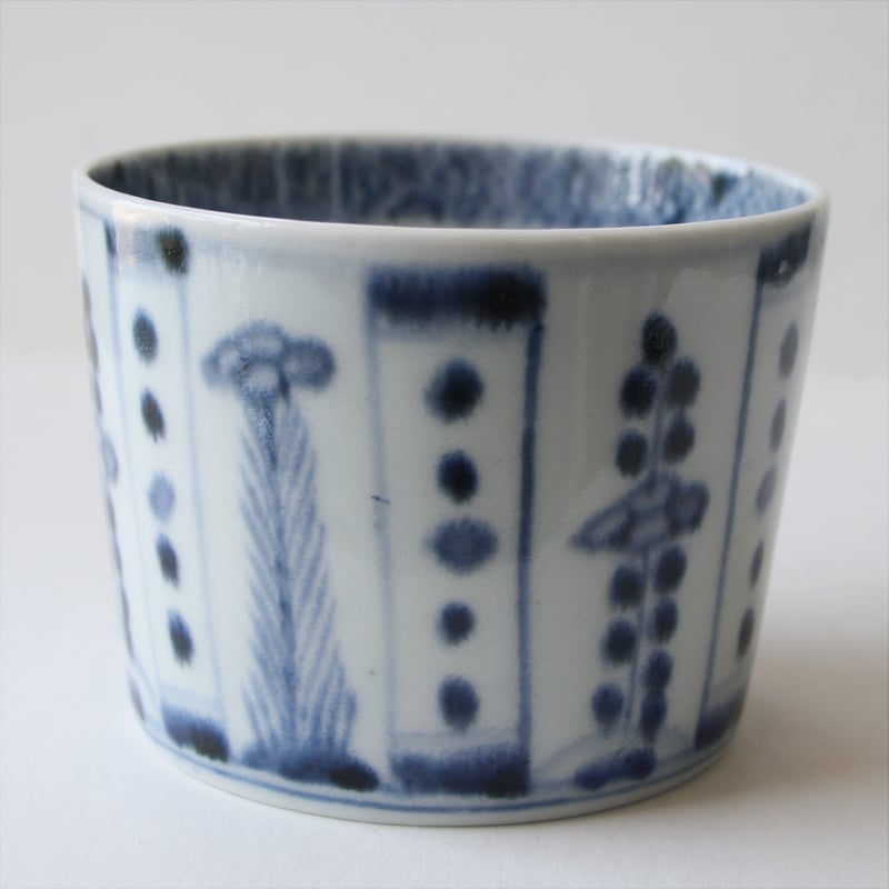 S-08 古伊万里 KOIMARI 染付 花卉文 蕎麦猪口 | imarimaru