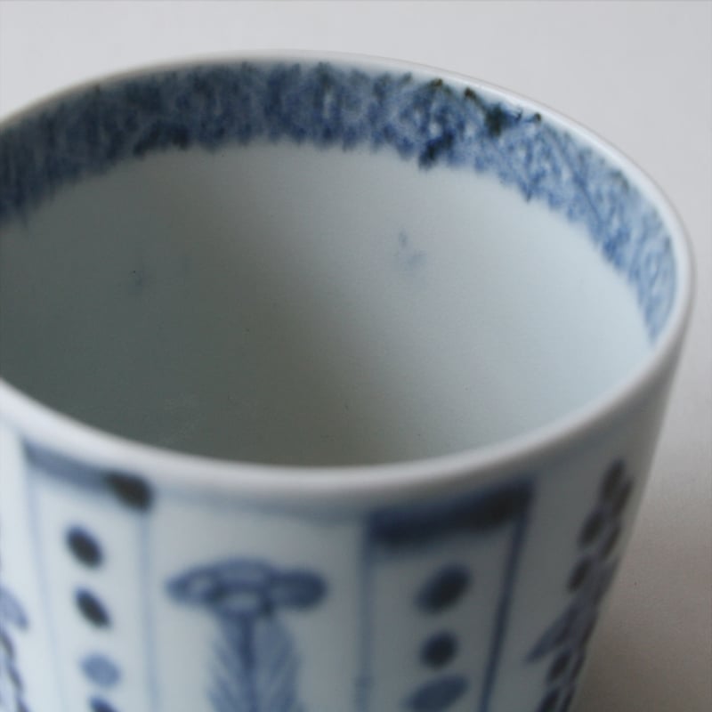 S-08 古伊万里 KOIMARI 染付 花卉文 蕎麦猪口 | imarimaru