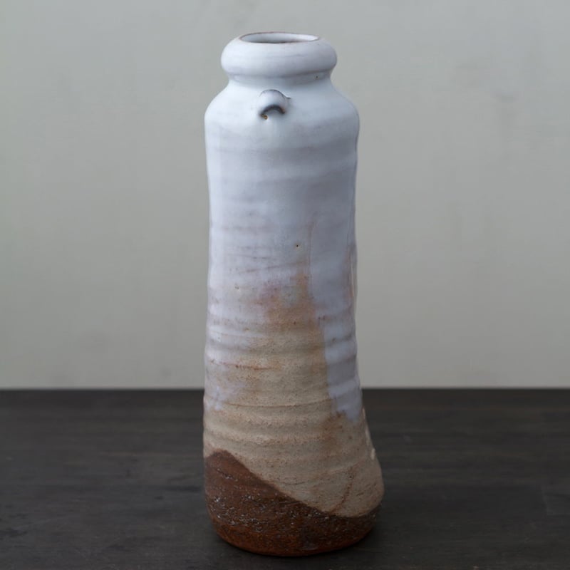 陶器 萩焼 輪花 耳付き花入(木箱入) 林紅陽 作 | 陶器 和食器 萩焼のお