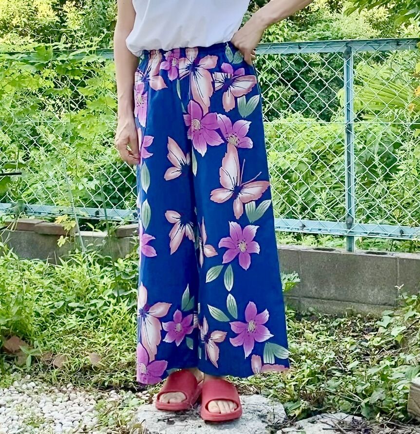 着物リメイクパターン：ワイドパンツ（作り方付き） | アトリエMugi