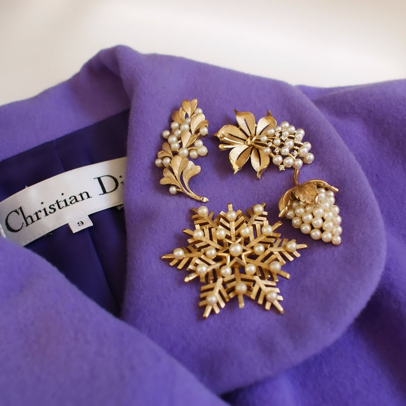 TRIFARIトリファリ 雪の結晶 スノーフレーク ブローチ / ヴィンテージ