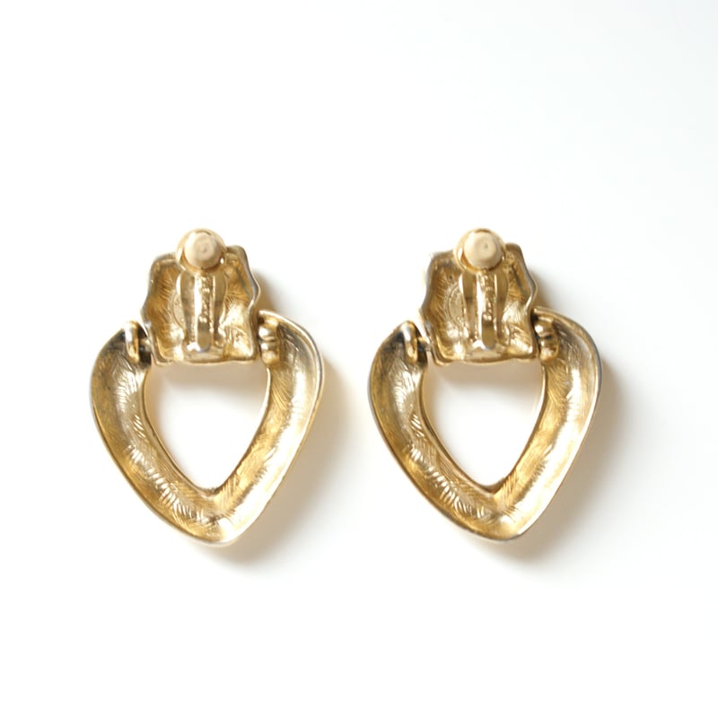 GIVENCHYジバンシィ ドアノッカー ハート イヤリング / ヴィンテージ