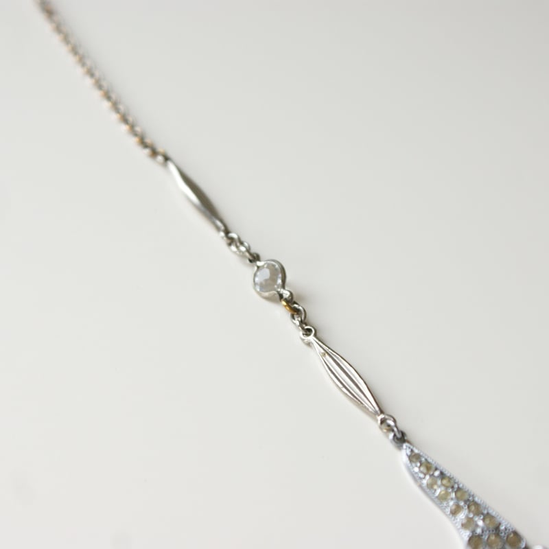 リボン アール・デコ ペースト ラインストーン ネックレス