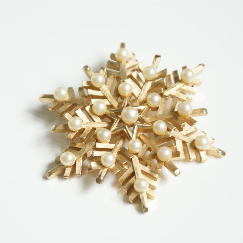 TRIFARIトリファリ 雪の結晶 スノーフレーク ブローチ / ヴィンテージ