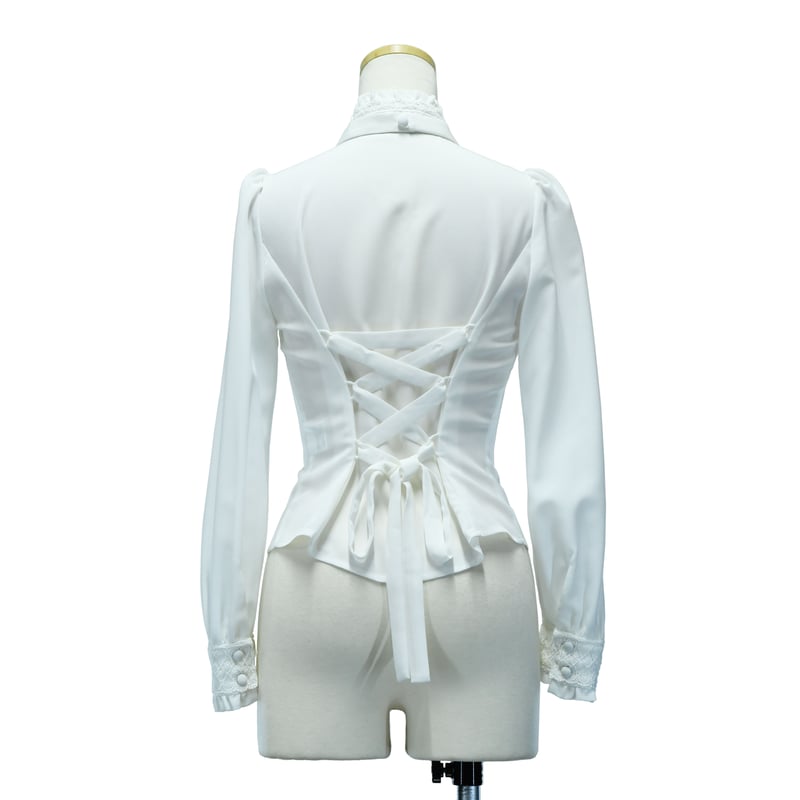 ○予約○スタンドカラーリボンジャボブラウス | Sheglit MiDiom online