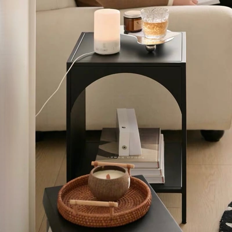 脚付き アーチ アイアン サイドテーブル 全3色 収納 | 70PARK