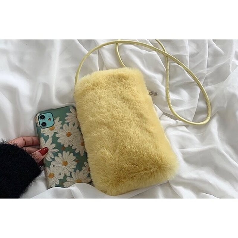 即納】#カラー フェイクファー スマホ ショルダー バッグ 全6色 | 70PARK