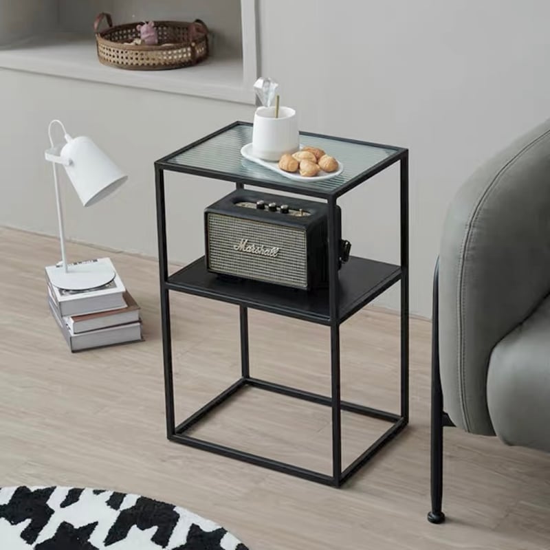 アイアン ガラス 収納 サイドテーブル 全4色 ラック | 70PARK