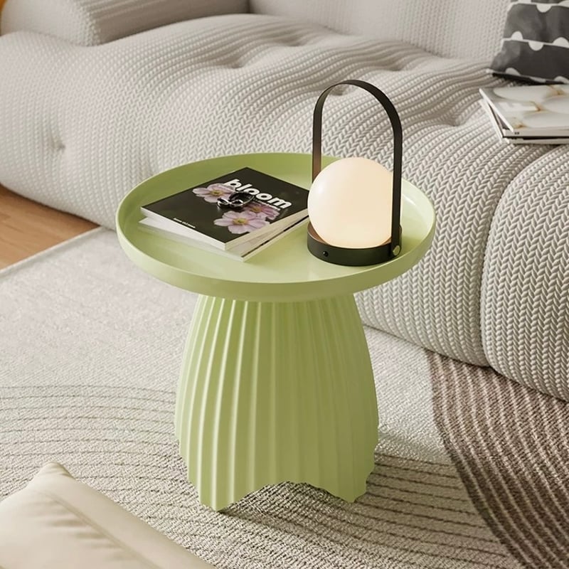 プリーツ デザイン ラウンド サイドテーブル 全3色 | 70PARK