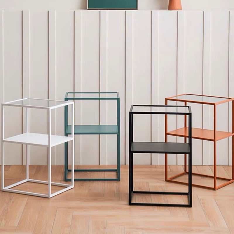 アイアン ガラス 収納 サイドテーブル 全4色 ラック | 70PARK