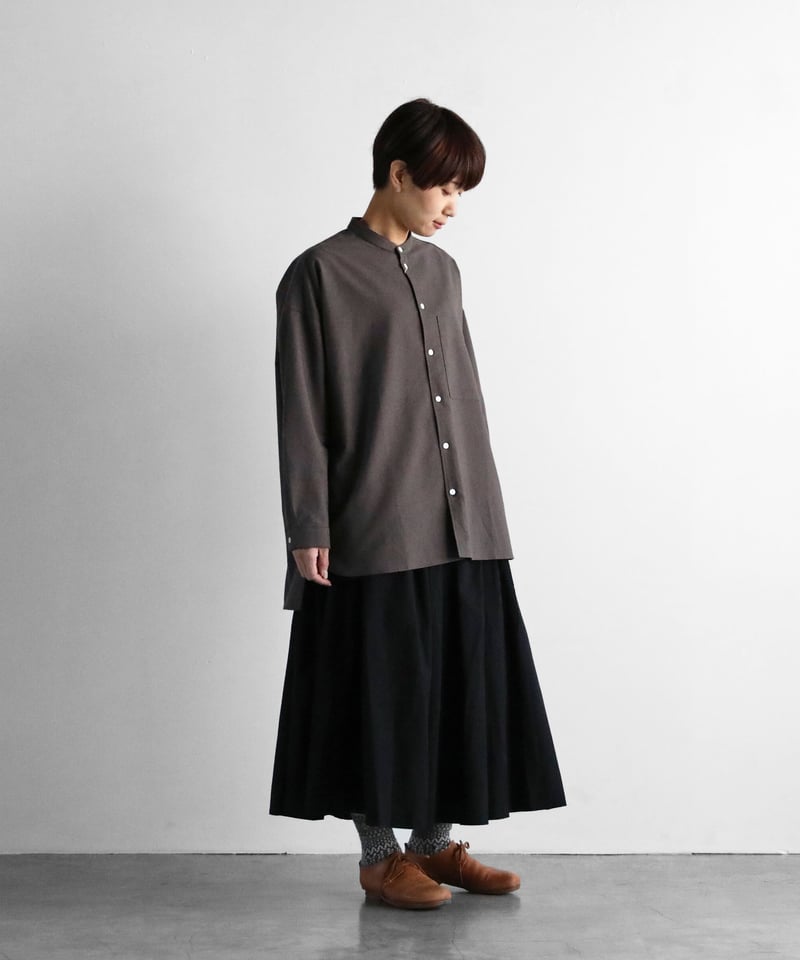 HUIS | スヴィンオックスフォードバンドカラーオーバーシャツ