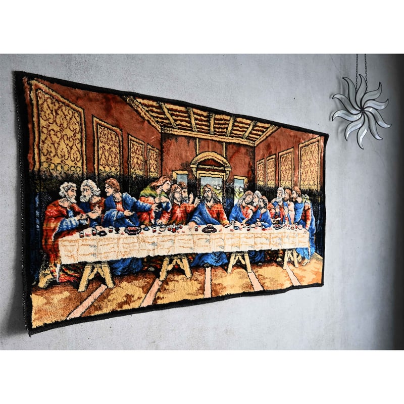 BPQE アート ラグ タペストリー 古着 最後の晩餐 キリスト 絵画 芸術