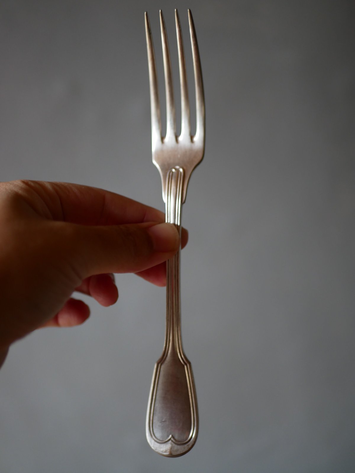 モノグラム入り デザートフォーク CHRISTOFLE クリストフル シルバー