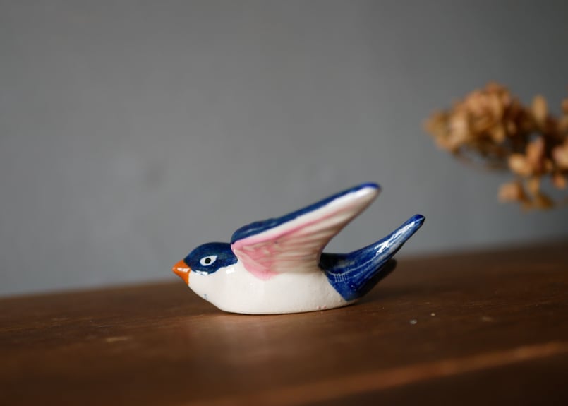 陶器のツバメ 壁掛け オブジェ フランスアンティーク ブロカント