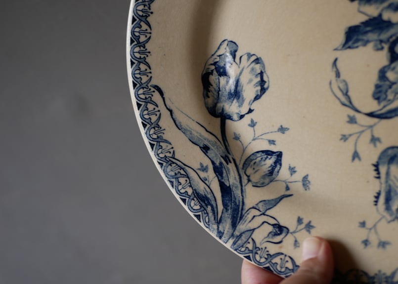 no.1 平皿 チューリップ GIEN ジアン フランスアンティーク