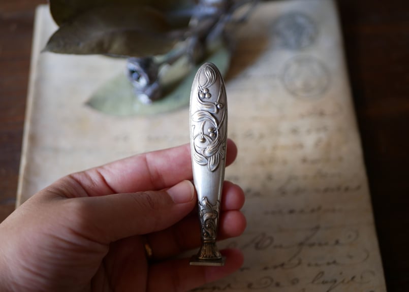 フランスアンティーク カシェシーリングスタンプ ヤドリギ 宿り木