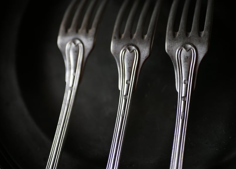 モノグラム入り デザートフォーク CHRISTOFLE クリストフル シルバー