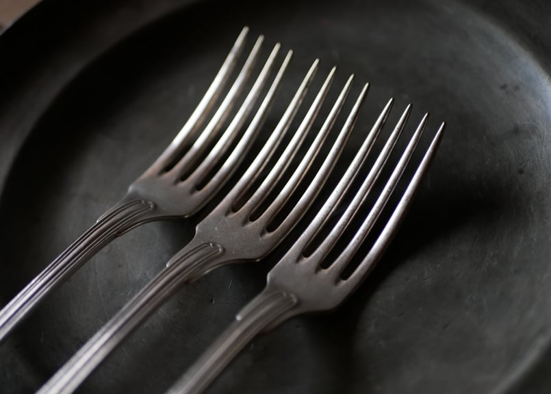 モノグラム入り デザートフォーク CHRISTOFLE クリストフル シルバー