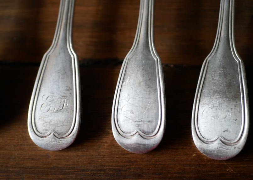 在庫→1 CHRISTOFLE クリストフル シルバースプーン モノグラム