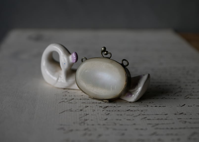 白蝶貝 マザーオブパール 小さなケース フランスアンティーク