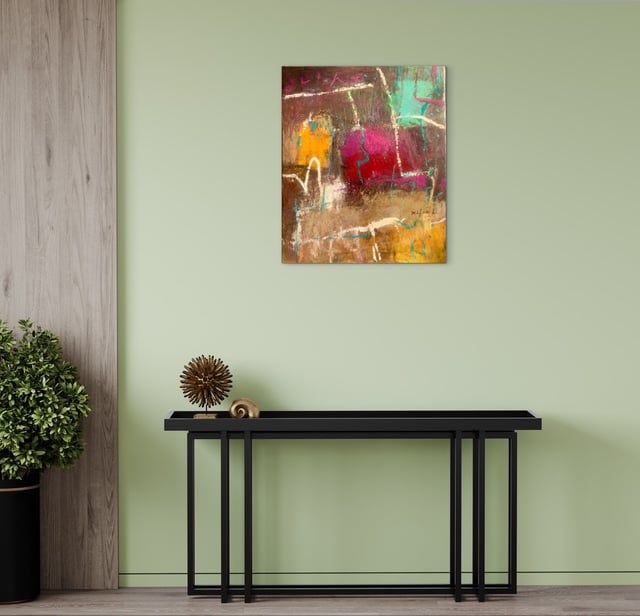 抽象画 埠頭 F8号 （額なし）油彩、キャンバス | nuancebeans