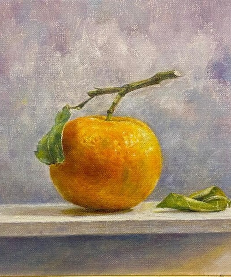 油絵 静物画【大幅値下げしました！】 油絵 まろん 点で描いた静物