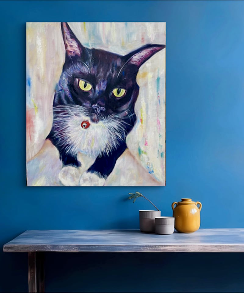 ネコ 油絵 受注生産】猫ちゃんの油絵を描きます♪ 絵画 らら 通販 17318040