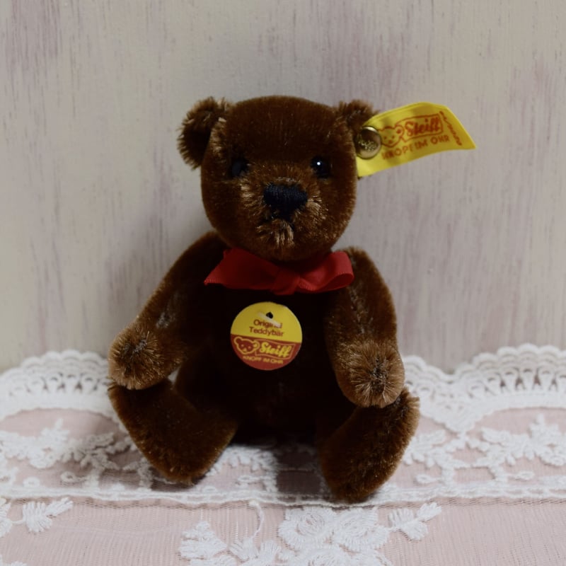 シュタイフ ミニチュア テディベア チョコレートブラウン 1980年代