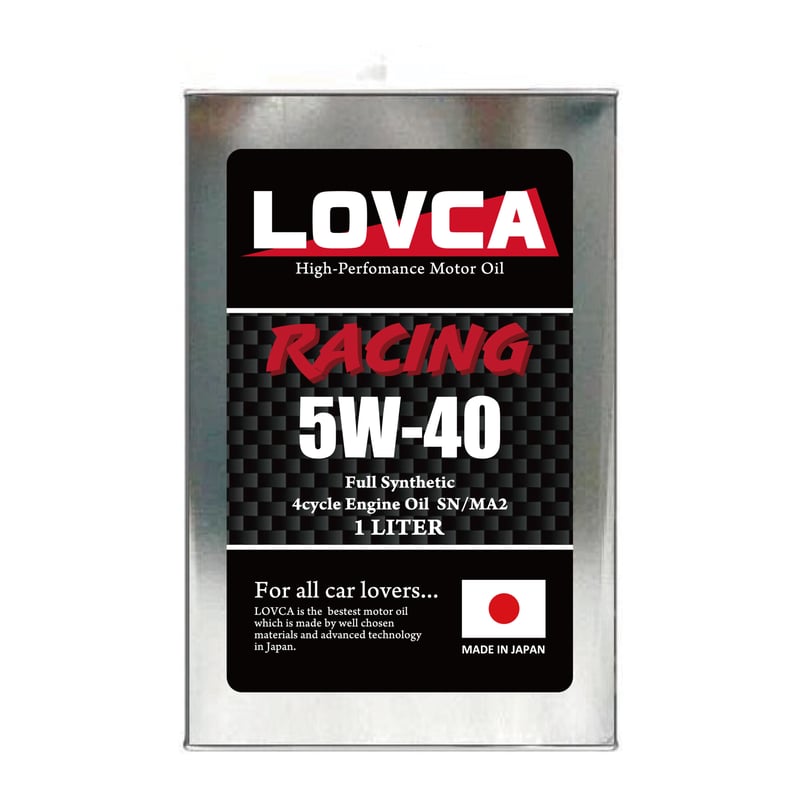 □LOVCA RACING 5W-40 1L SN/MA2□2輪湿式クラッチ対応□LR540-