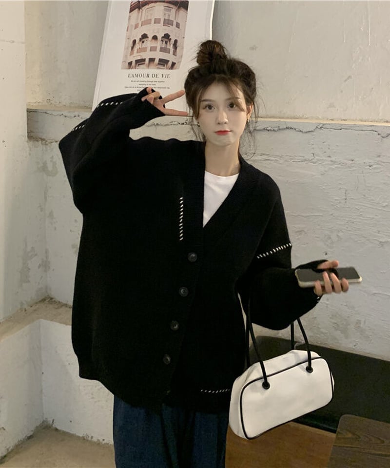 BLCK FRIDAY SALE【即納】ステッチニットカーディガン | KISHIKA