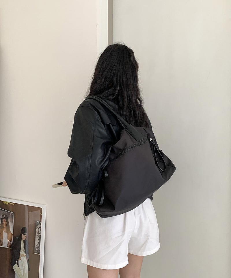 予約販売】大容量ジップデザインショルダーバッグ クロスベルト付