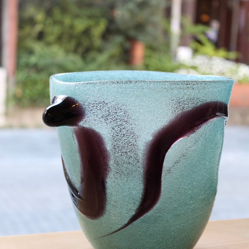 沖縄 琉球ガラス工房 虹 稲嶺盛吉氏 泡 ワインクーラー≪送料無料