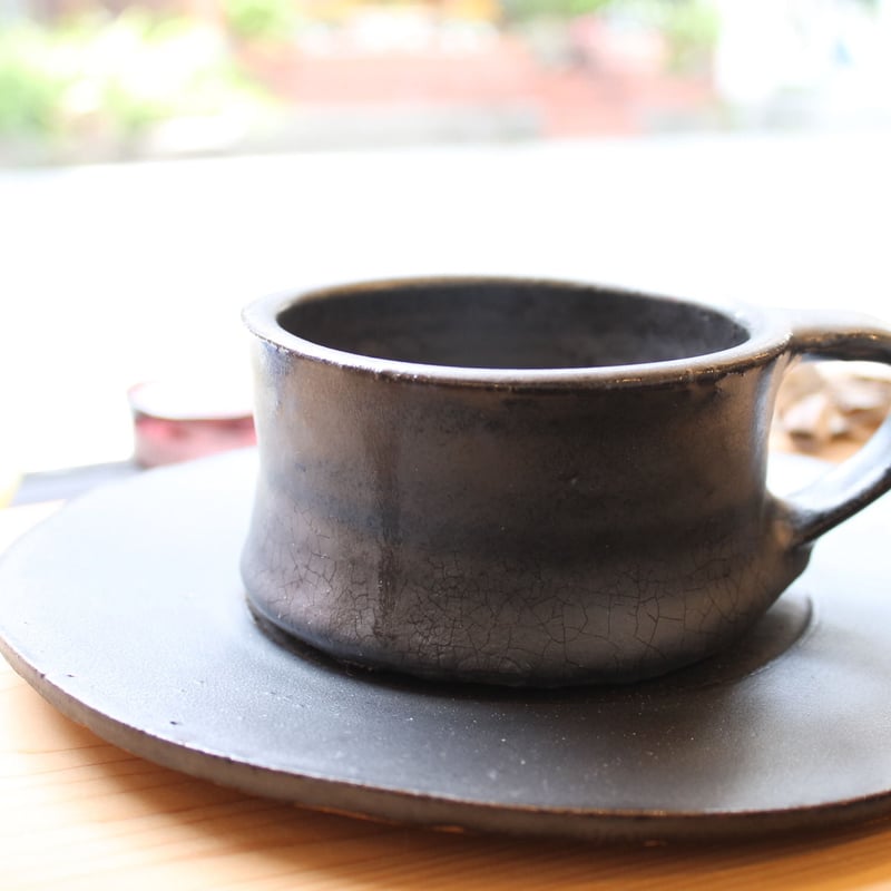 沖縄 やちむん 大嶺實清 大嶺工房 黒釉カップ 陶器 ソーサー別売