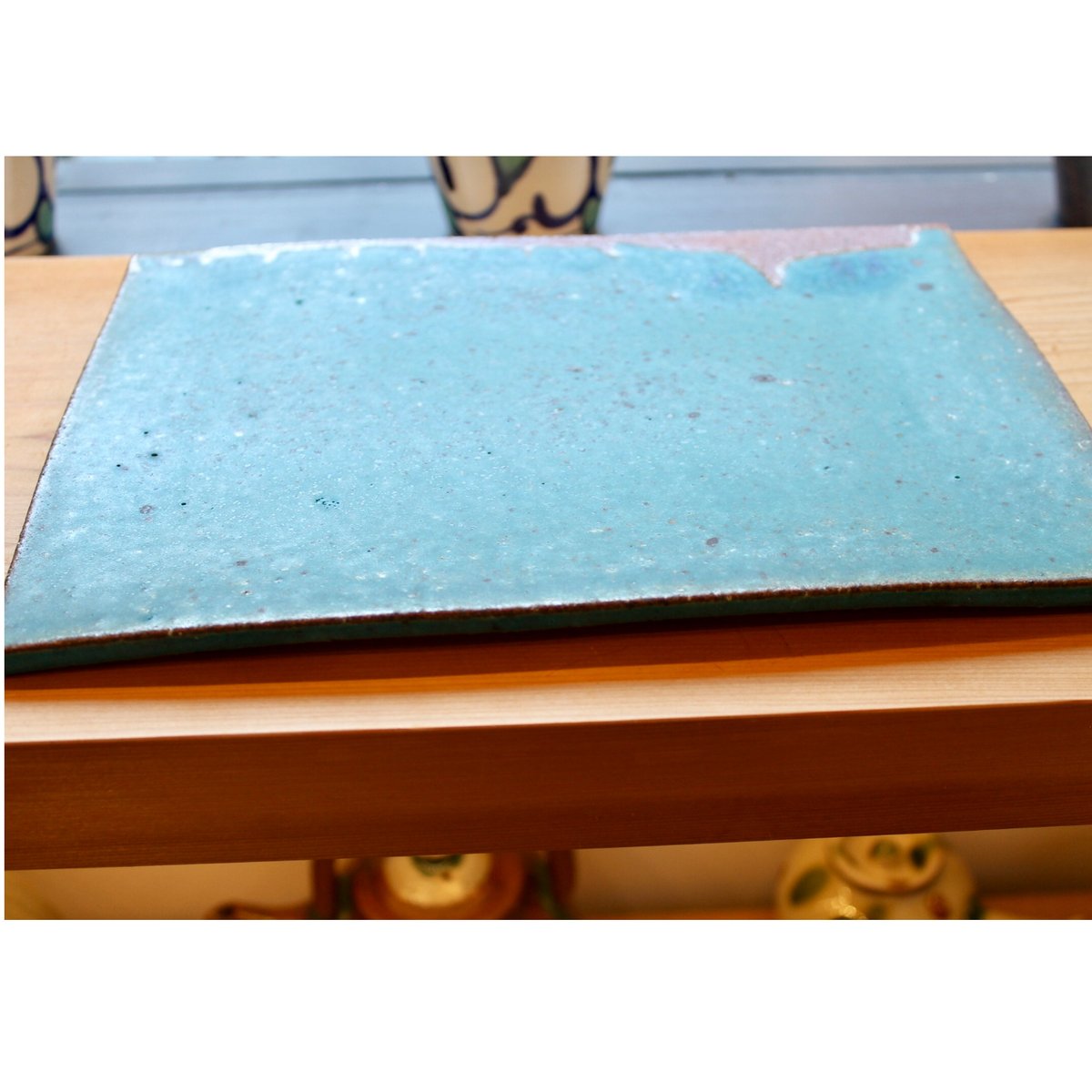 沖縄 大嶺實清さん 青釉 長方形 角皿 大嶺工房 やちむん | BRILLANTE