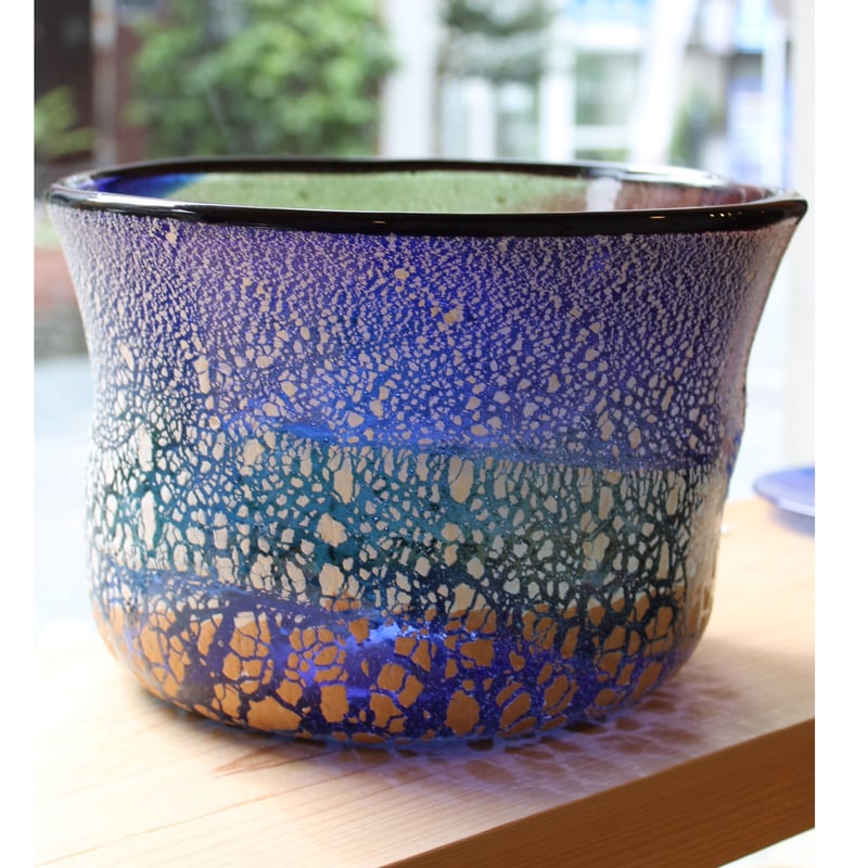 稲嶺盛吉 土紋 花器 紺緑 稲嶺盛吉 土紋 花器 紺緑 稲嶺盛吉 土紋 花器