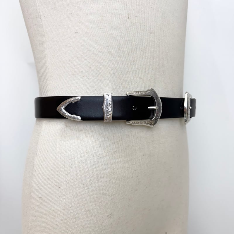 TOGA TOO / Double buckle wide belt | glitter