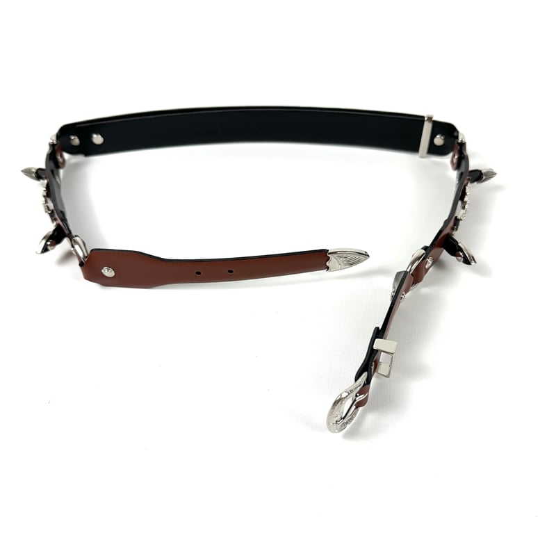 TOGA TOO / METAL LEATHER NARROW BELT | glitter