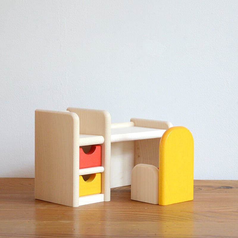 ドールハウス/家具】〈3才-〉勉強机＋子ども用椅子セット | TOYS&GIFT MOMO