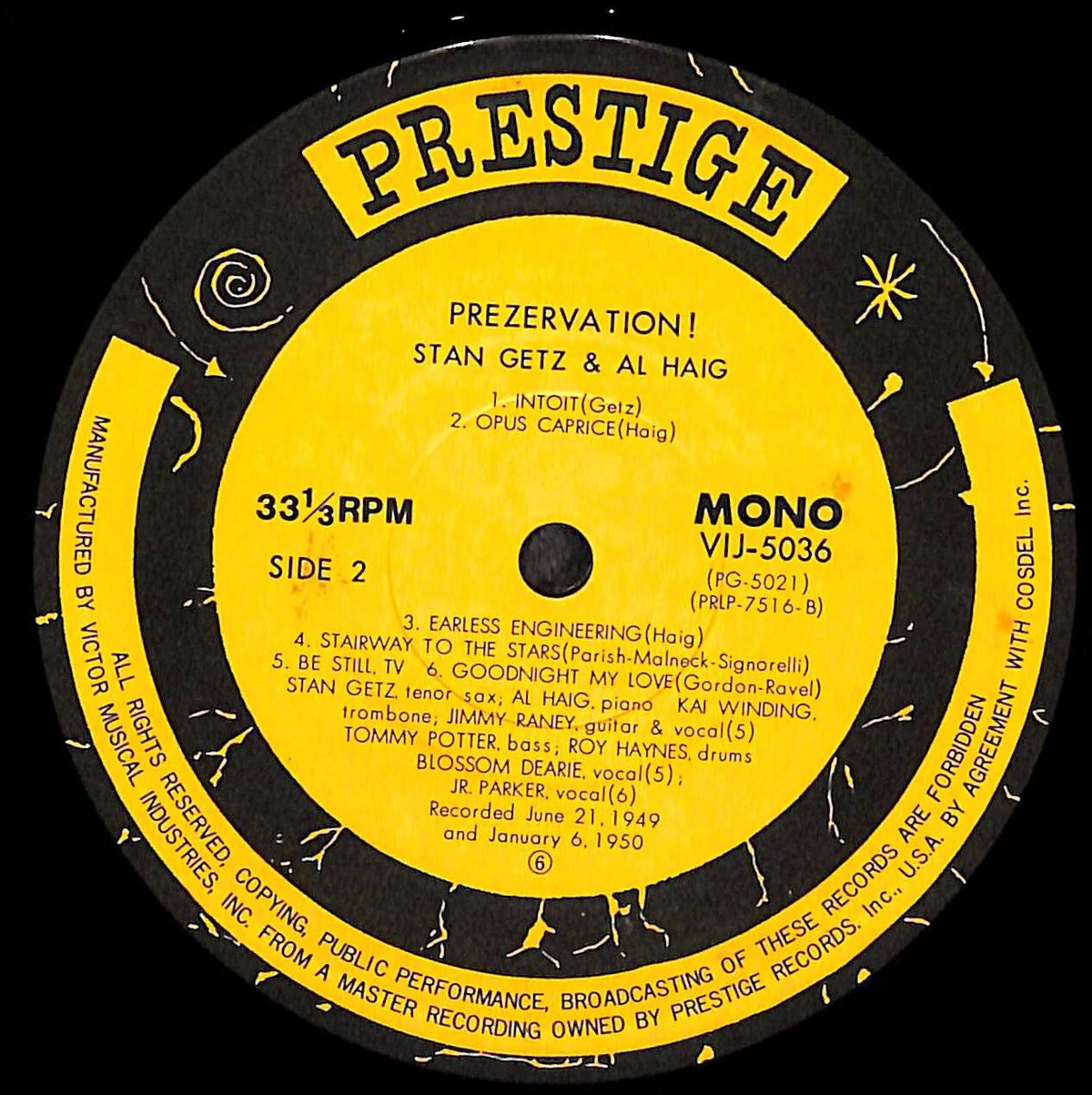 スタン・ゲッツ / Prezervation［※国内盤,品番:VIJ-5036］(LPレコード
