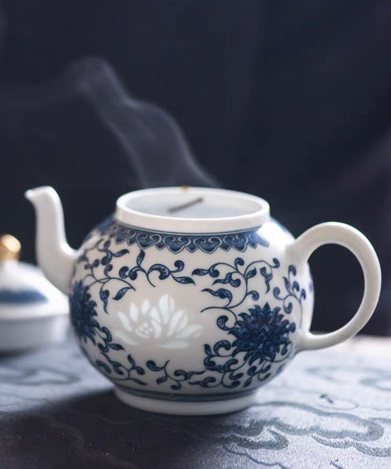 CS130 青花磁茶器「蓮花」 | 中国茶専門店GUDDI